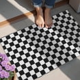 thumbnail image 4 of Black and White Checkered Pattern Door Rugs,Washable Non Slip Door Mats Indoor,Decorative Door Mats,Entry Mat Indoor for Entrance,Bedroom,Kitchen,Bathroom,20"x32", 4 of 5