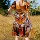 thumbnail image 3 of Vestido sin mangas de Tigre y llama para mujer vestidos de cumpleaños de lujo para mujer, 3 of 6
