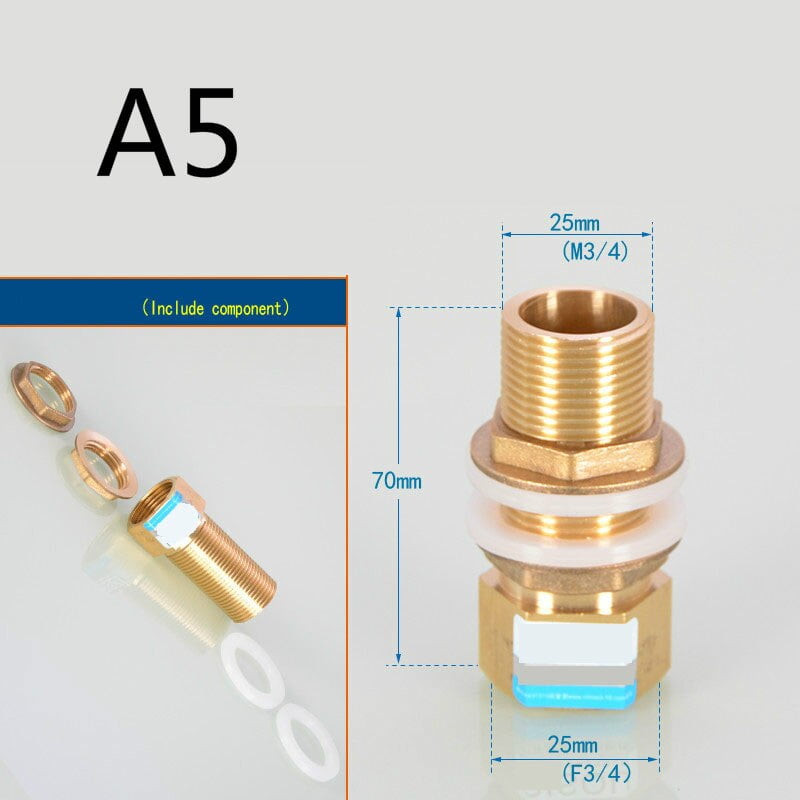 Water tank connector 3/4 inch Female&Male Thread copper fittings