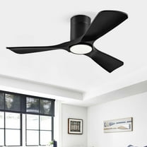 BOFANG 42 Inch Flush Mount Ceiling Fan with Light Remote Control Dimmable LED