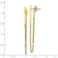 thumbnail image 4 of 14k Yellow Gold Polished and Twisted Bar w/Chain Post Earrings - 56mm- Made In Italy, 4 of 6