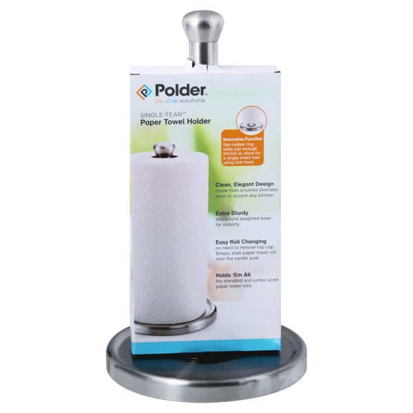 polder singletear stainless steel paper towel holder