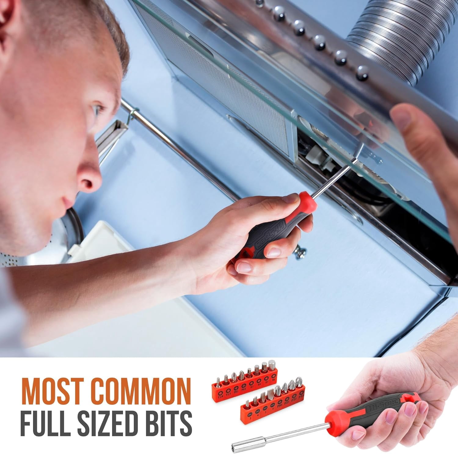 Hi-Spec 42pcs Red Small Tool Kit for Household, DIY, Office with Screwdriver, Bits, Compact Case