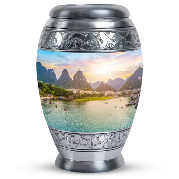 Yulong River Cremation Urn For Adults - Music Lovers Cremation Urn Human Ashes - Large Urn For Burial - Decorative Urns - Funeral Urn For Human Ashes for Women Men with Velvet Bag - 10 Inches