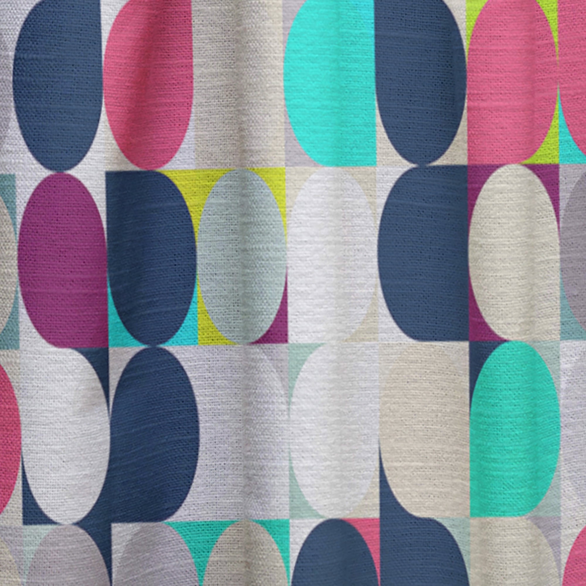 Designart 'Colorful Circular Dance XI' Mid-Century Modern Curtain Panel