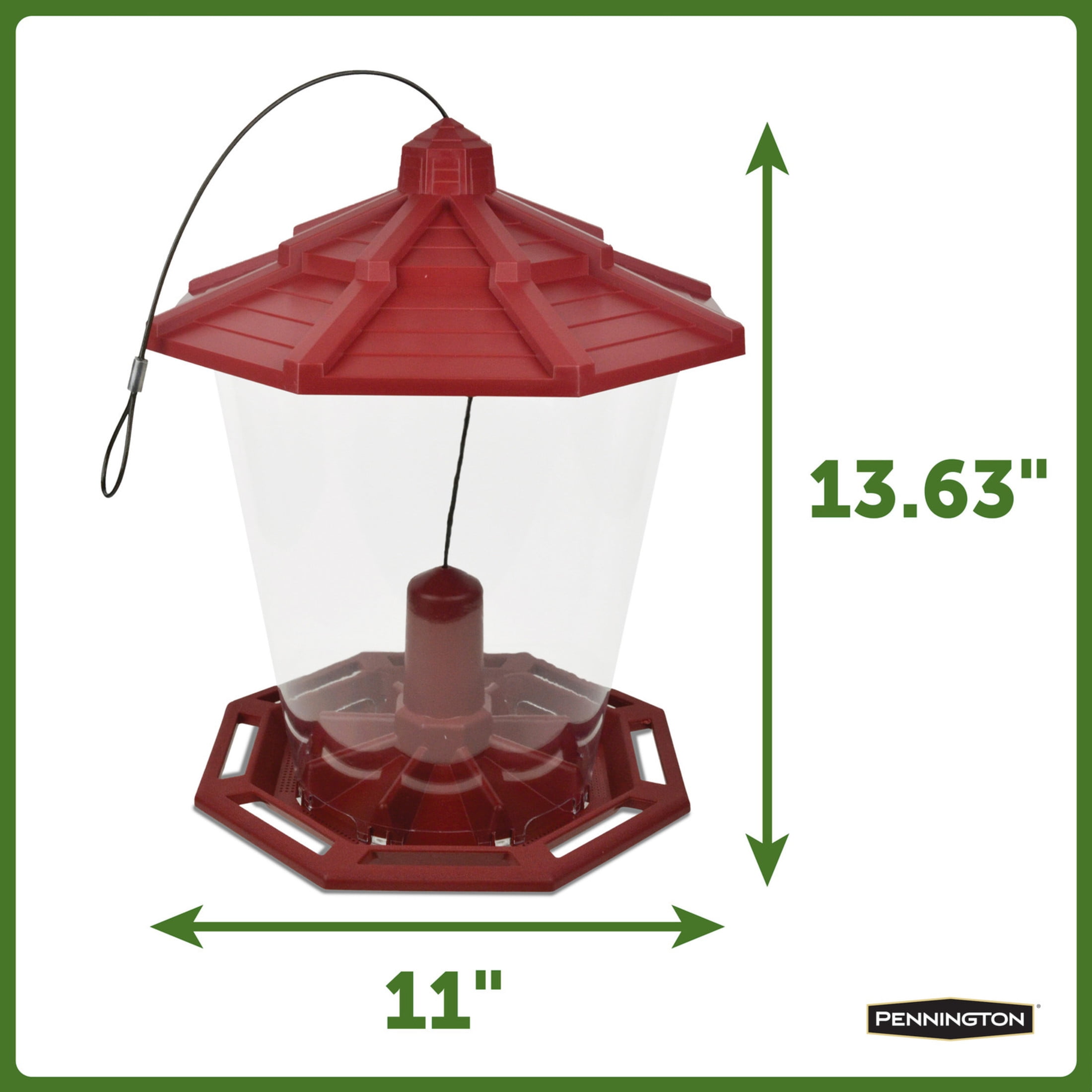 Pennington Earth Smart Grand Ecozebo 10lb Capacity Wild Bird Feeder and Feed Starter Kit 1 Each