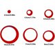 thumbnail image 3 of Pegatinas de pared de espejo circular acrílico, pegatinas de pared de baño (rojo/24 piezas), 3 of 5