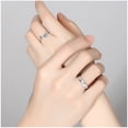 thumbnail image 3 of Sterling Silver Couple Ring Set Deer Design Adjustable Opening Matching Bands For Him And Her Promise Jewelry Gift, 3 of 6
