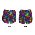 thumbnail image 3 of Balery Bright Universe Pantalones cortos deportivos para mujer con forro y dos bolsillos, elásticos, para entrenamiento, gimnasio, yoga-Small, 3 of 7