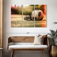 thumbnail image 3 of Elephant Stock Vintage Soccer Ball Wall Art - Horizontal Multi Panel Canvas - Living Room Wall Decor - Sports Multi Panel - Gray And Green Decor - 50" x 32", 3 of 8