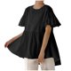thumbnail image 4 of Fiudx Ofertas y Liquidaciones Blusas Sueltas de Verano de Color Sólido con Mangas con Volantes y Cuello Redondo de Manga Corta para Mujer, 4 of 6