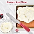 thumbnail image 3 of U-Taste Offset Spatulas Set of 3, 420 Stainless Steel Metal Angled Icing Spatula Spreader Smoother with 6/8/10 inches Length Blade and PP Plastic Handle for Cake Decorating Frosting Baking (Red), 3 of 9