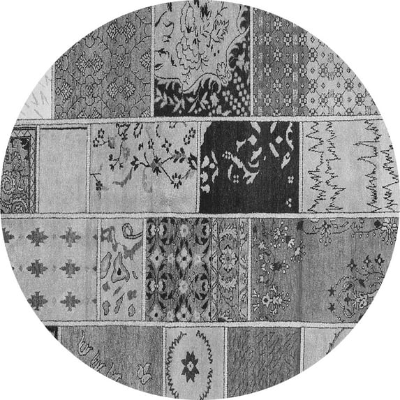 Ahgly Company Indoor Round Patchwork Gray Transitional Area Rugs, 8' Round