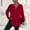 #322-Red, variant on Ounisa Women's Long Sleeve Shirts Zipper Solid Color V Neck Tunic Tops Casual Blouse
