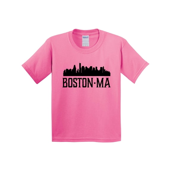Inktastic Boston Massachusetts Skyline City Silhouette Youth T-Shirt