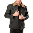 thumbnail image 1 of Chamarra para Hombre Shendy Vendy Chaqueta Vinipiel Tipo Biker Negro Cafe grande, 1 of 4