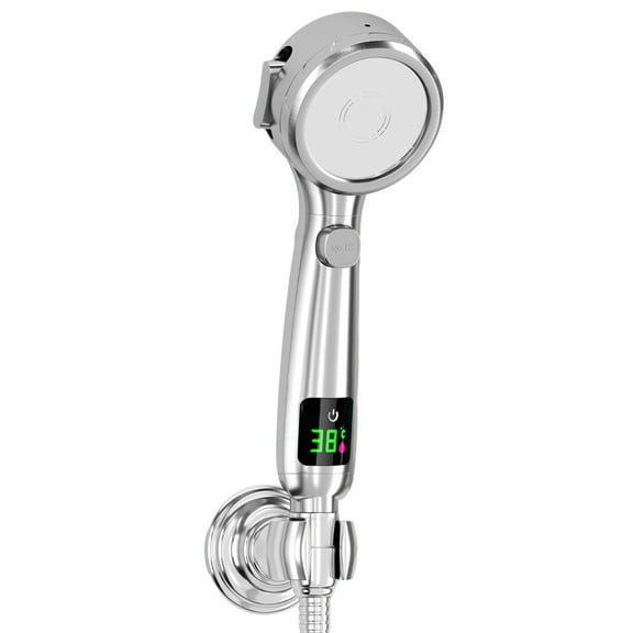 Turbo Shower Head Home Bath Shower Nozzle Water Heater Filter Shower -4 Bathing Modes- One Pressurised Water Stop Function Shower Head- Intelligent Digital Show