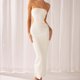 thumbnail image 1 of Vestido Largo Sin Tirantes Vestido largo ajustado para mujer Vestido de verano ahuecado Traje de calle (Blanco S) Kuymtek para Mujer Blanco T S, 1 of 6