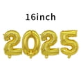 thumbnail image 4 of Juego de 5 globos 2025, globos con números 2025 de 16 pulgadas, globos dorados 2025, globos grandes de papel de aluminio con texto Feliz Año Nuevo para Nochevieja, 4 of 5