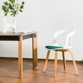thumbnail image 3 of STARWAY White Dining Chairs Set of 2, with Plywood feet and Polypropylene Shell, with Cushion, 3 of 10