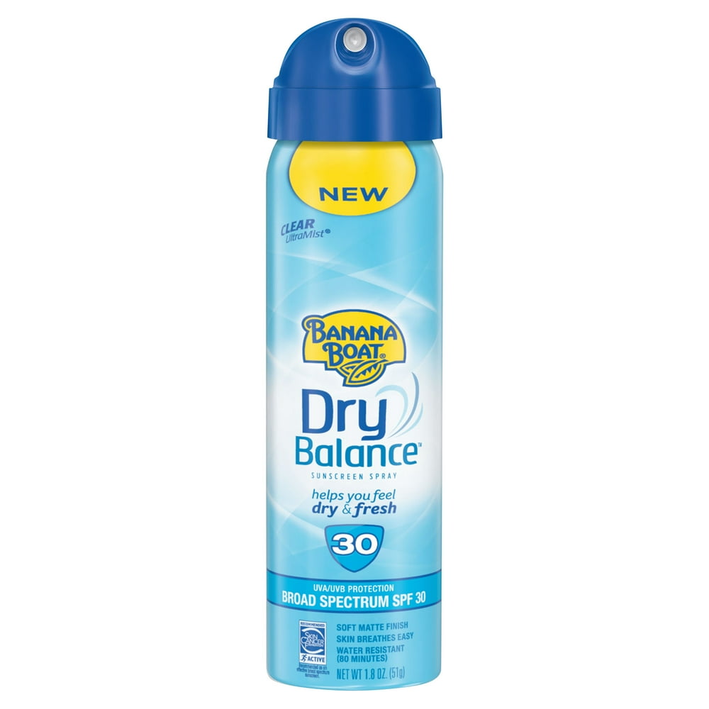 Banana Boat Dry Balance Clear Sunscreen Spray SPF 30, 1.8 oz Travel Size