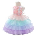 thumbnail image 4 of Odeerbi Girls Dresses Flower Girl Dress Toddler Gradient Color Net Yarn Mesh Flowers Birthday Party Kids Formal Princess, 4 of 9
