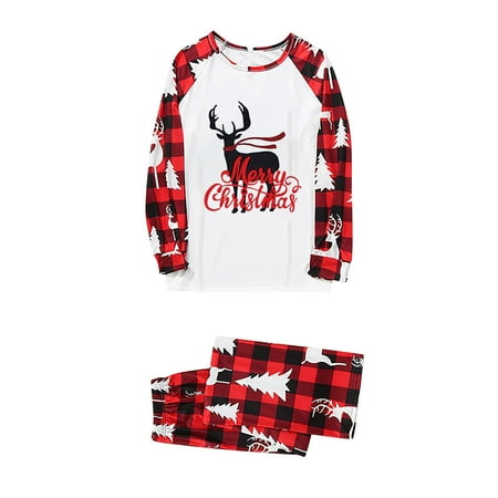 

Spftem Christmas Family Matching Outfits Pajama Set Long Sleeve Plaid Printed Christmas Pajamas For Family