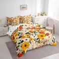 thumbnail image 3 of Manfei Retro Flower 7-Piece Twin Bedding Sets,Country Botanical Bedding Comforter Set,Beige Orange Sheet Sets For Girls Kids,Microfiber Bedroom Decor Reversible, 3 of 8