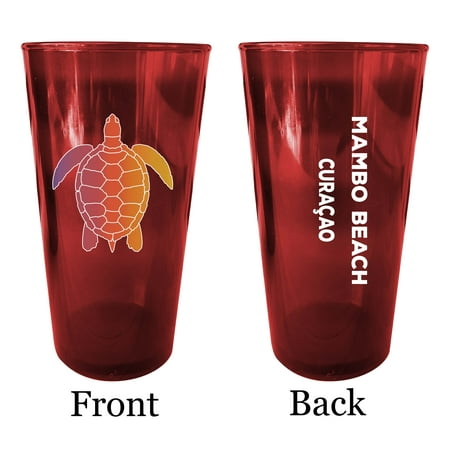 

Manatee Lagoon Florida Souvenir 16 oz Red Plastic Pint Glass 4-Pack