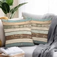 thumbnail image 2 of Retro Wood Grain Outdoor Pillow Covers Pack of 2 Blue Brown Vintage Waterproof Throw Pillow Covers Decorative Cushion Cases for Patio Garden Tent Balcony Couch 16x16 inch, 2 of 8