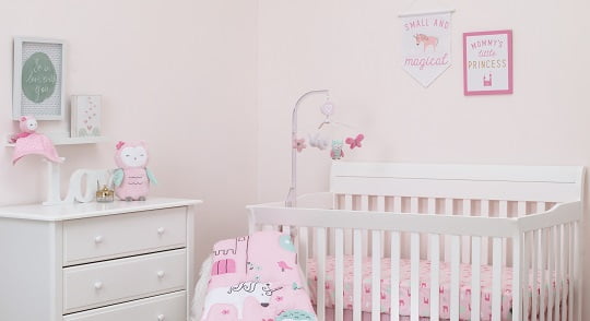 Owl Unicorn Child of Mine Princess 3pc Crib Bedding Set