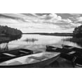 thumbnail image 2 of Nagler, Monte 32x23 Gold Ornate Wood Framed with Double Matting Museum Art Print Titled - Four Boats at Sunset, 2 of 4