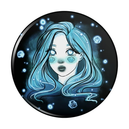 

Watercolor Sketch of a Modern Day Mermaid Kitchen Refrigerator Locker Button Magnet