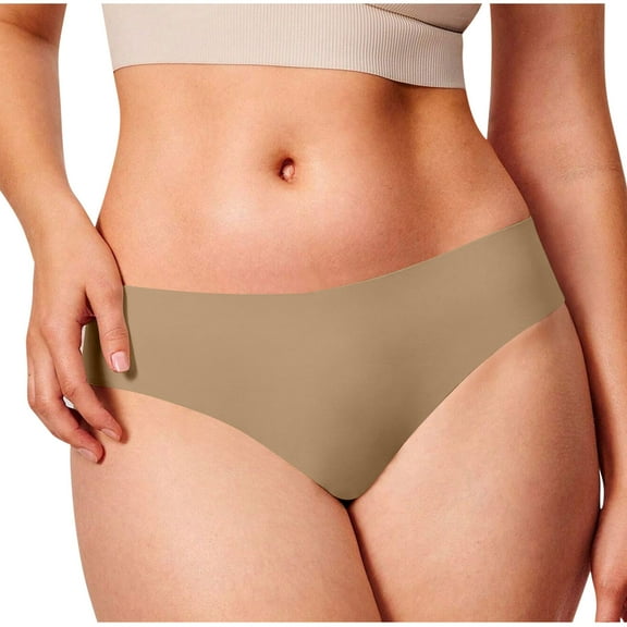 Ashirexll Ladies Underwear Panties, Plus Size Underwear for Women, Ladies Fashion Solid Color Seamless Ice Silk Mid Waist Underwear