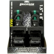 Erickson 5716 1.5 in. x 8 ft. Ratchet Strap; Black & Green