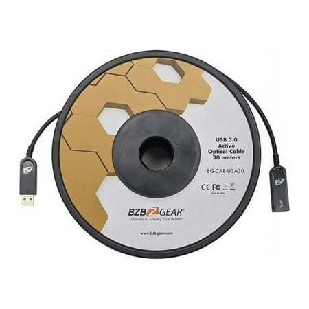 UPC: 0850023208514 | BZB Gear USB 3.0 AM & AF Active Optical Extension Cable – 100 ft.