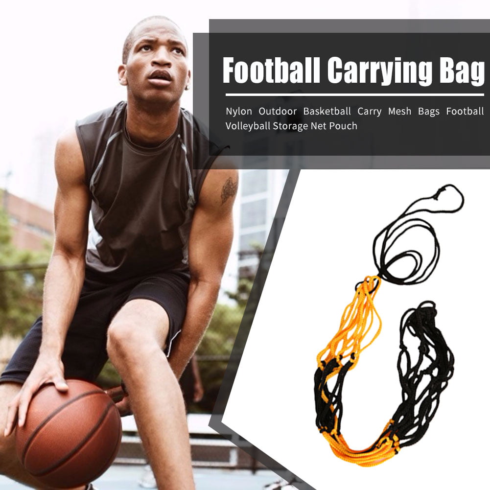 Sports Basketball Storage Mesh Bags Nylon Volleyball Soccer Carry Net Pouch 
