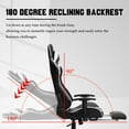 thumbnail image 4 of 180 Degrees Adjustable Rotatable Armrests High-Back Ergonomic Racing Gaming Chair, Home Computer Chair, Executive Office Chair, Reclining PC Desk Chair with Footrest for Teen Adult Gamer, 4 of 10
