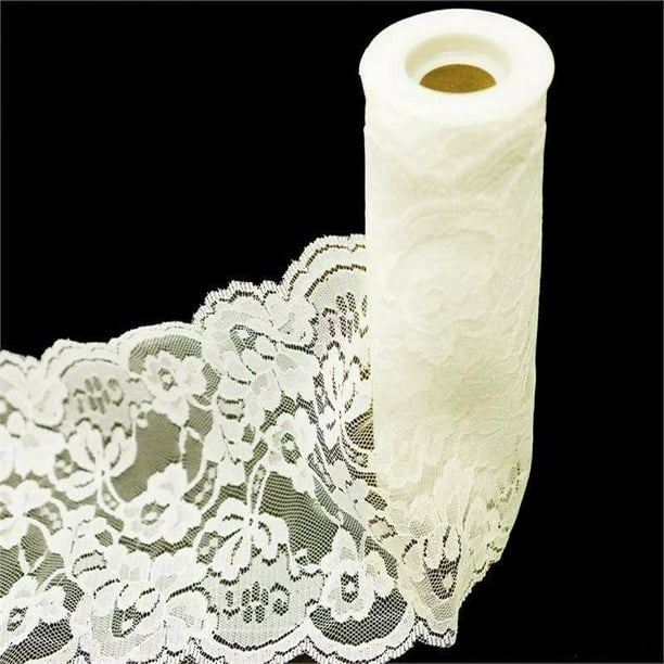 Magnificent tulle fabric at walmart 5 X 10 Yards Ivory Lace Pattern Tulle Fabric Rolls Walmart Com