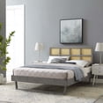 thumbnail image 2 of Platform Bed Frame, Queen Size, Wood, Grey Gray, Modern Contemporary Urban Design, Bedroom Master Guest Suite, 2 of 9