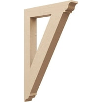 Ekena Millwork 3 1/2"W x 24"D x 36"H Traditional Traditional Rough Cedar Woodgrain TimberThane Bracket, Primed Tan