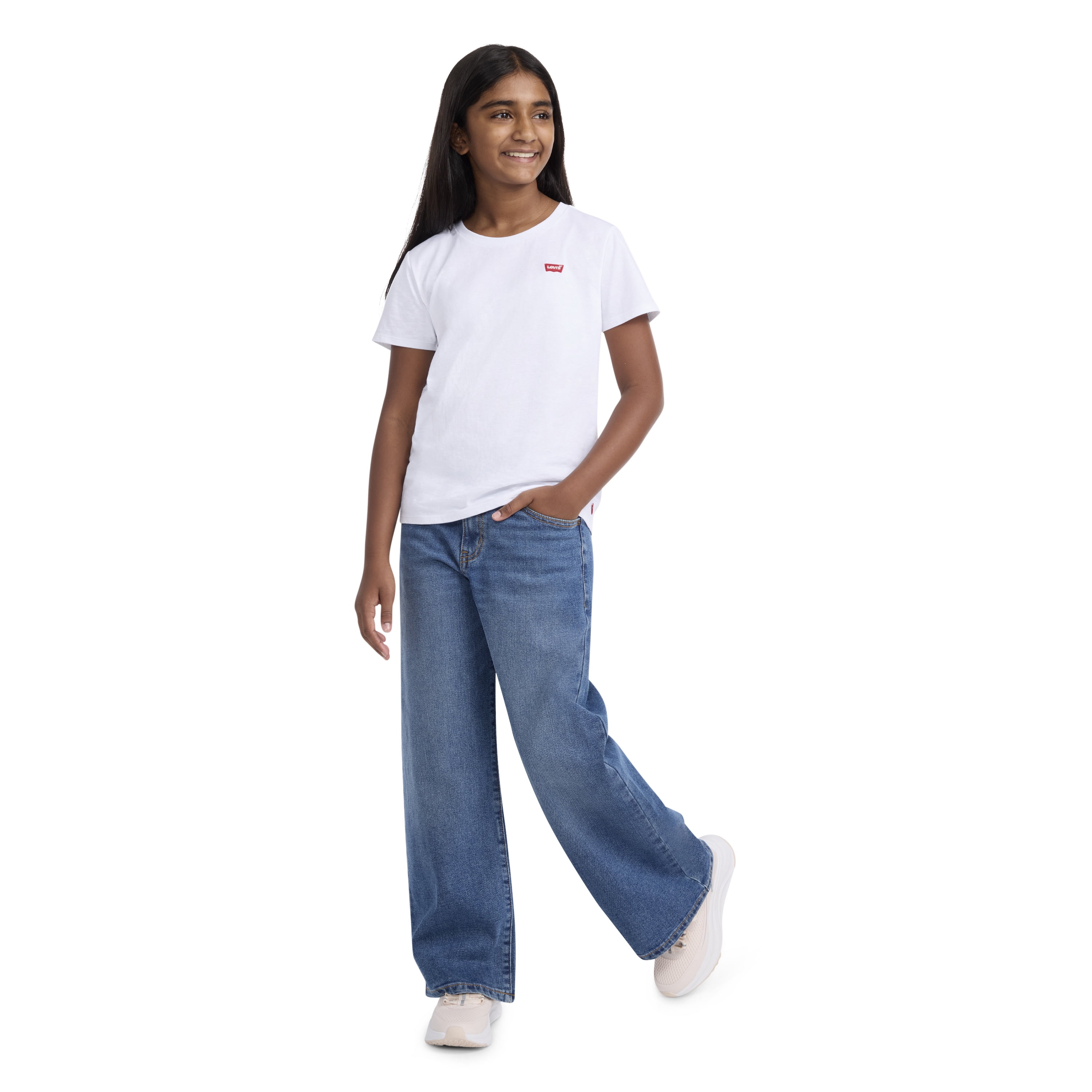 Levi Strauss Signature Girls' Baggy Wide Leg Jeans, Sizes 2T-18