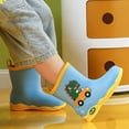 thumbnail image 5 of Ulitacool Toddler Girls Boots Rubber Children Water Shoes Classic Children Rainboots Rain Boots Kids Cartoon Shoes Lightweight Basic Shoes 7-8 Years Blue, 5 of 5