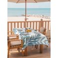 thumbnail image 2 of Outdoor Tablecloths with Umbrella Hole & Zipper, Navy Blue Leaves Rectangle Tablecloth 52x70 Inch, Summer Botanical Farmhouse Watercolor Leaf Waterproof Table Cloth, Patio/Pool/Picnic Table Covers, 2 of 8