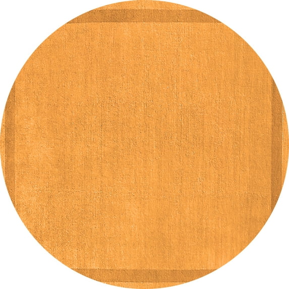 Ahgly Company Indoor Round Solid Orange Modern Area Rugs, 3' Round