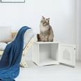 thumbnail image 4 of Patiojoy Maison pour Chat en Bois Litière Table de Chevet Banc de Rangement pour Chat, 4 of 10