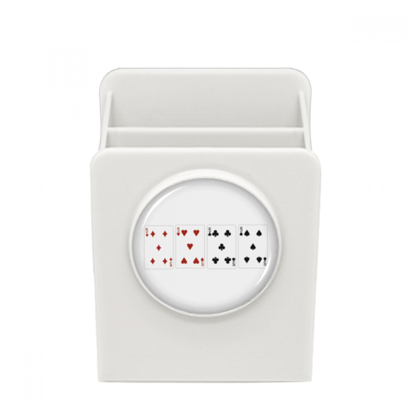 5 heart spade club pattern desk pencil holder cup pen organizer