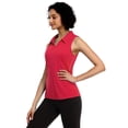 thumbnail image 3 of Pinspark Polo T Shirts for Women Sleeveless Golf Shirts Quick Dry Tennis Shirt Solid Workout Shirt, 3 of 6