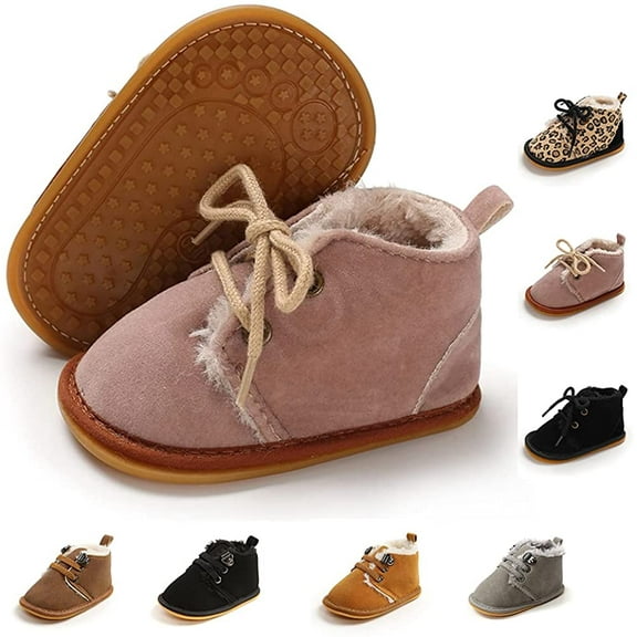 Infant Baby Girls Boys Booties Winter Newborn Warm Fur Lining Non-slip Soft Rubber Sole Newborn First Toddler Boots.