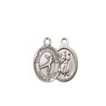 thumbnail image 2 of .925 Sterling Silver Saint Christopher Figure Skating Medal Pendant on 18" Rhodium Plated Lite Curb Brass Chain w/ Lobster Claw Clasp, Catholic Religious Necklace-Made in USA-Velvet Gift Box, 2 of 6
